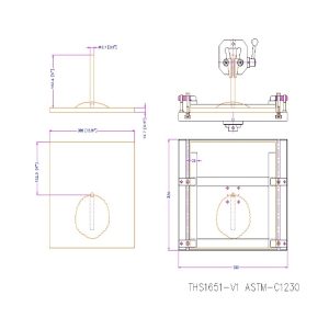 ASTM-C1230'a göre cam elyaf takviyeli beton (GFRC) yapıştırma pedleri üzerinde çekme testleri için özel fikstür